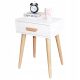  ModernHome Skandinavischer rechteckiger Couchtisch 46 x 36 x 58 cm weiß