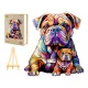  Pasjo24 Puzzle Holzpuzzle 240 Teile großes Holzpuzzle 300 Teile englische Bulldogge in einer Holzkiste Holzpuzzle K520