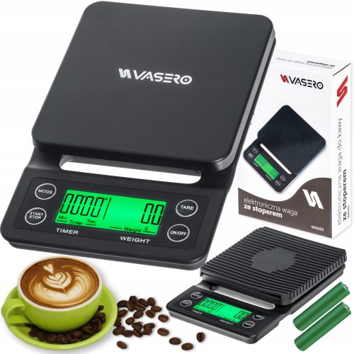  VASERO WAG02 Küchenwaage schwarz 5 kg