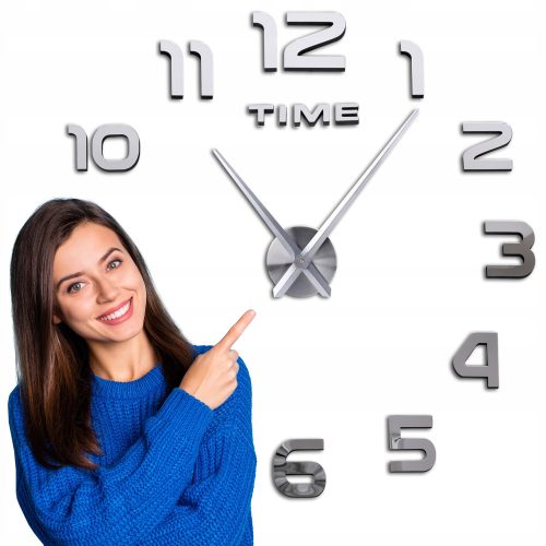 Uhr für zu Hause Gockowiak silberne Wanduhr, 130 cm