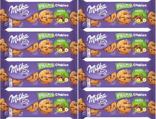 Milka Pieguski Choco Nut mit Haselnüssen 120g, 8er Pack