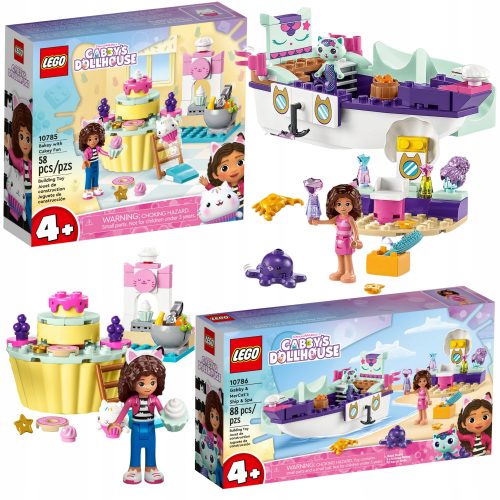  LEGO Gabis Katzenhaus 10785 Kuchen backen mit Sweetheart + LEGO Gabis Katzenhaus 10786 Gabi und das Schiff und Spa der Meerjungfrauen