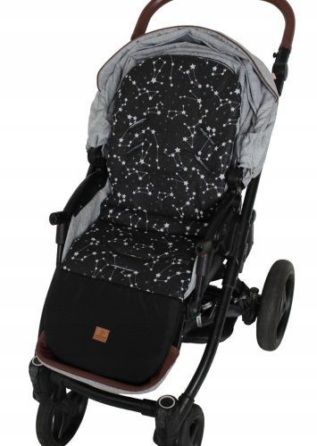  Schwarzer Kinderwageneinsatz mit Sternen, XXL-Einsatz, 100 cm
