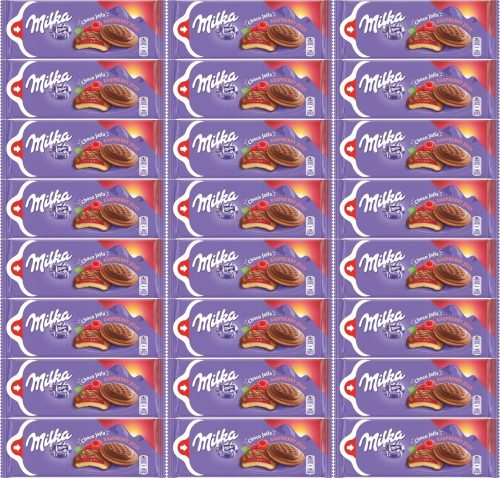 Milka Jaffa Kekse mit Himbeergelée und Alpenmilchschokolade, 147g x 24