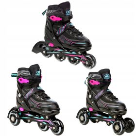    Rollschuhe verstellbar 3in1 Croxer Optima Mint/Pink 31-34 Abec7 Gummi