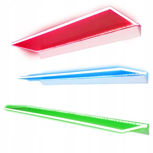 Badezimmerregale LED-Glasregal, RGB-beleuchtet, 100x12x1cm
