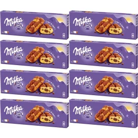   Milka Cake Choc Biskuitkuchen mit Schokoladenfüllung, 175 g x8