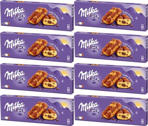 Milka Cake Choc Biskuitkuchen mit Schokoladenfüllung, 175 g x8