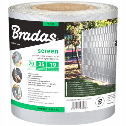  Bradas Zaunband 0,19x35 m hellgrau mit Clips