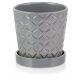  Polnix Blumentopf 15 cm x 15 x 15 cm Durchmesser 15 cm Keramik dunkelgrau, Grau- und Silbertöne