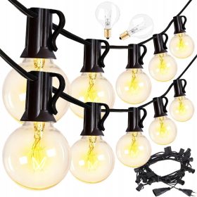    GIRLANDE GROSSE GARTENLAMPEN IM FREIEN 25 PATIO BALKONTERRASSE 7,6M