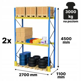 Lagerregal aus Metall 450 x 270 x 110 cm