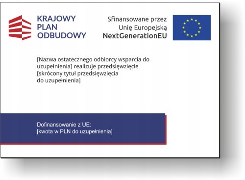 Nationaler Wiederaufbauplan KPO-Platte, A3, PVC 3 mm – UV, hohe Qualität
