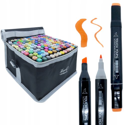  ALKOHOL-Marker, 168 Stück, Marker, doppelseitige Marker, Set + Tasche