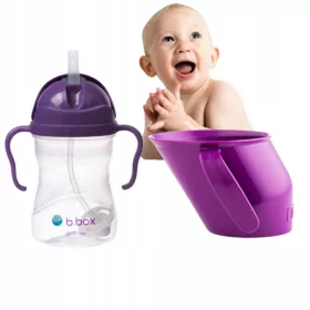   B.box Wasserflasche mit Strohhalm 240 ml + Doidy-Becher SET zum Trinkenlernen für Kinder