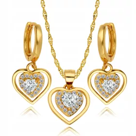  Hängende Diamantherzen aus 925er Gold mit Gravur