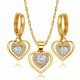  Hängende Diamantherzen aus 925er Gold mit Gravur