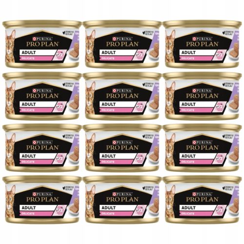  PRO PLAN Adult Delicate Nassfutter für Katzen, Mousse mit Truthahn, 85 g