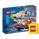  LEGO City 60373 Feuerwehrboot + LEGO VP Papiertüte, mittelgroß, 41 cm x 34 cm x 11 cm, GESCHENKTASCHE
