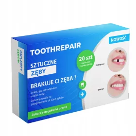    KÜNSTLICHE ZÄHNE PROTHESE VORÜBERGEHENDE IMPLANTATE ZUR ZAHNREPARATUR 20 Stk. + ANLEITUNG PL