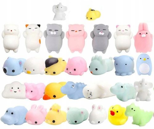  30 Stück Kawaii Mochi Mini-Tier-Relief-Squishies