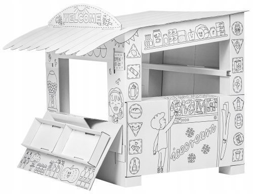  Stall – ein Pappspielzeug