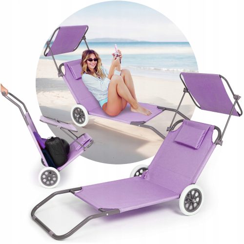 Sonnenliegen und Garten und Terrasse Be-active.pl lila Liegestuhl aus Stahl