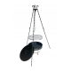  Gartengrill Dreibein Chrom Rost Kamin + Abdeckung 80cm