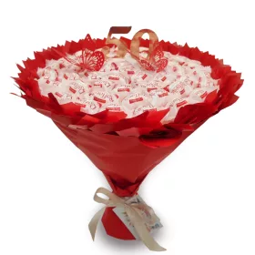    Süßer Blumenstrauß mit Raffaello, 50 Stück. Geschenk zum 50. Geburtstag