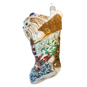  Verzierte Kugel, Sockenform, 18 cm, 1 Stk.