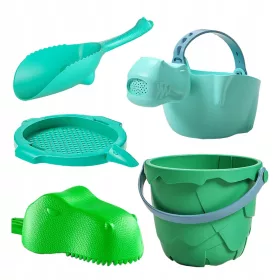 1 Set mit 5 Strandschaufeln und kleinem Eimer