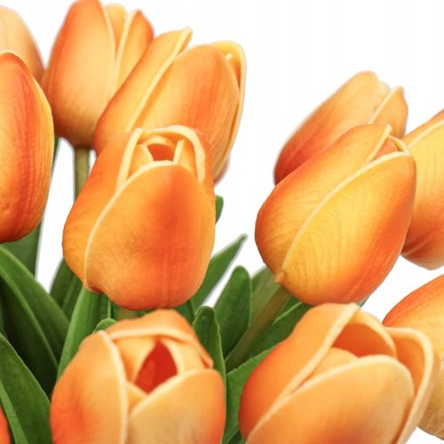 Künstliche Blumen und Früchte Schaumstoff-Tulpen, Kunstblumen, lebensecht, 34 cm, 9 Stück