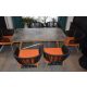 Ein Satz Garten- und Terrassenmöbel Gartenmöbel-Set Cilam SP Zoo, Holz, modern, schwarz, 5-teilig.