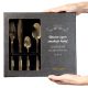 Coole, lustige Gadgets PERSONALISIERTES BESTECKSET 24-TLG. GOLD EIGENER DRUCK FÜR EIN GESCHENK HOMLA