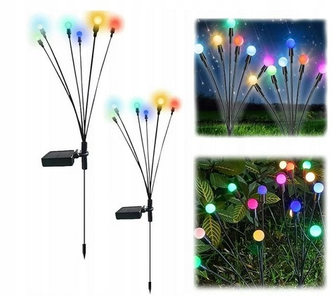  Azaris eingebettete Solarlampe, schwarz, 70 cm, 6 Stk.