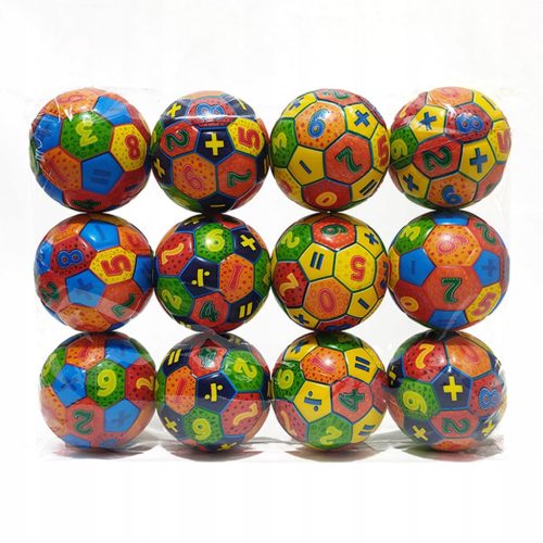  12x SCHAUMSTOFFKUGEL MATHEMATIK FARBE ANTI-STRESS-SPIELZEUG LEICHT WEICH 6,5 cm