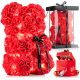 Valentinstag-Teddybär, Rose, mit Pralinen