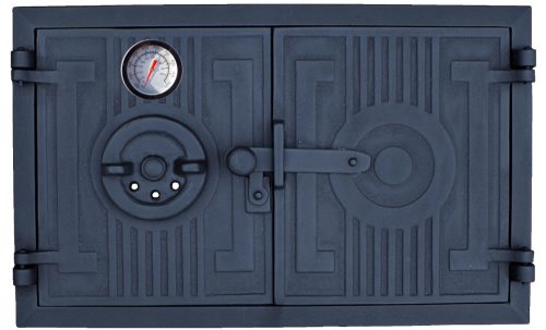 Gusseisen-Räucherei-Brotbackofentür 43x27 PL THERMOMETER 500 GRAD