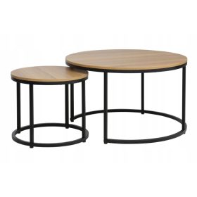  Signal Couchtisch Runde Tische 80 x 80 x 48 cm Natureiche