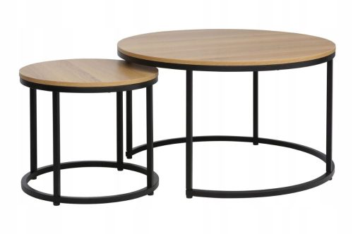  Signal Couchtisch Runde Tische 80 x 80 x 48 cm Natureiche