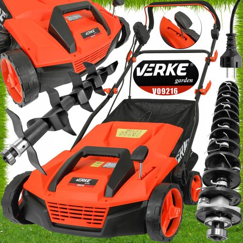 Grubber, Vertikutierer und Belüfter für Gras, Rasen und Erde Verke Belüfter, Vertikutierer 38 cm 1600 W