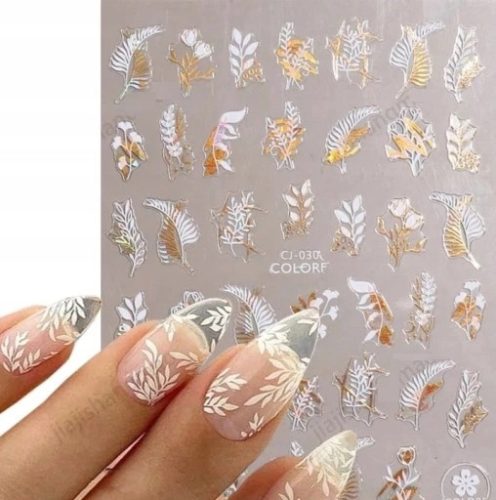  GOLDENE NAGELAUFKLEBER ZUM DEKORIEREN VON HYBRIDBLÄTTERN BLUMEN