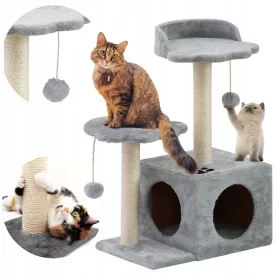    Niedriger Kratzbaum, hoher Kratzbaum, Bett, Kratzbaum, Tutumi-Turm 61 - 100 cm