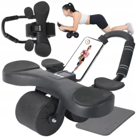    FIT PRO MAX LCD-ROLLER FÜR DAS TRAINING DER BAUCHMUSKEL + Smartphone-Halterung