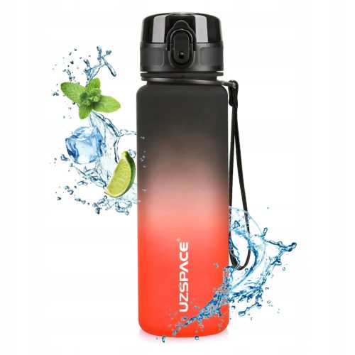  SPORTFLASCHE für das Fitnessstudio 0,5l Tritan-Wasserflasche, schwarz und rot