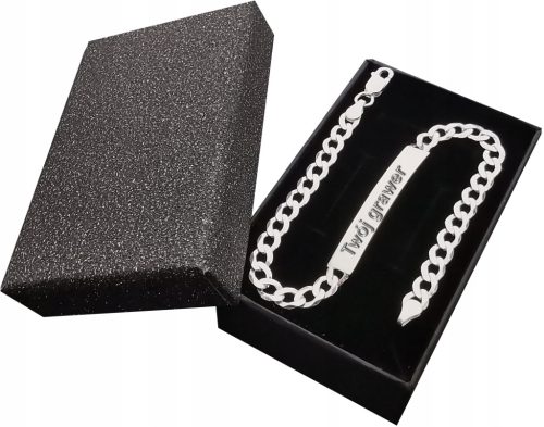 Herren-Armband aus Silber 5.0 mit graviertem Schild