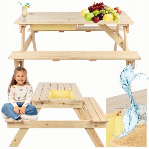  Gartenbank mit Behälter für Sand Wassertisch mit Bänken Tisch 1-10 Jahre