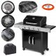  PREMIUM ACTIVA GASGRILL 4+1 Brenner ABDECKUNG / GUSSEISENROST / SCHRANK