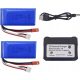  Set mit 2 Akkus 7,4 V 1100 mAh Ladegerät WLtoys A949, A959, A969, A979, K929