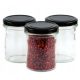 Lebensmittelbehälter Behältergläser 200 ml 9,2x6,3 cm transparent und schwarz 12 Stück